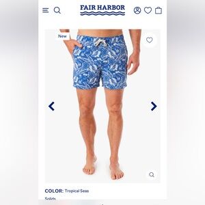 Fair Harbor Men's Blue Swim Shorts NWT